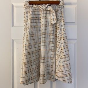 Ann Taylor Plaid Midi Skirt